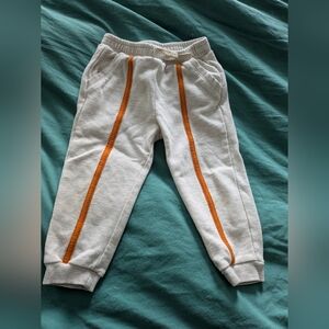 dip White Sweatpants with Orange Side Stripe 2T